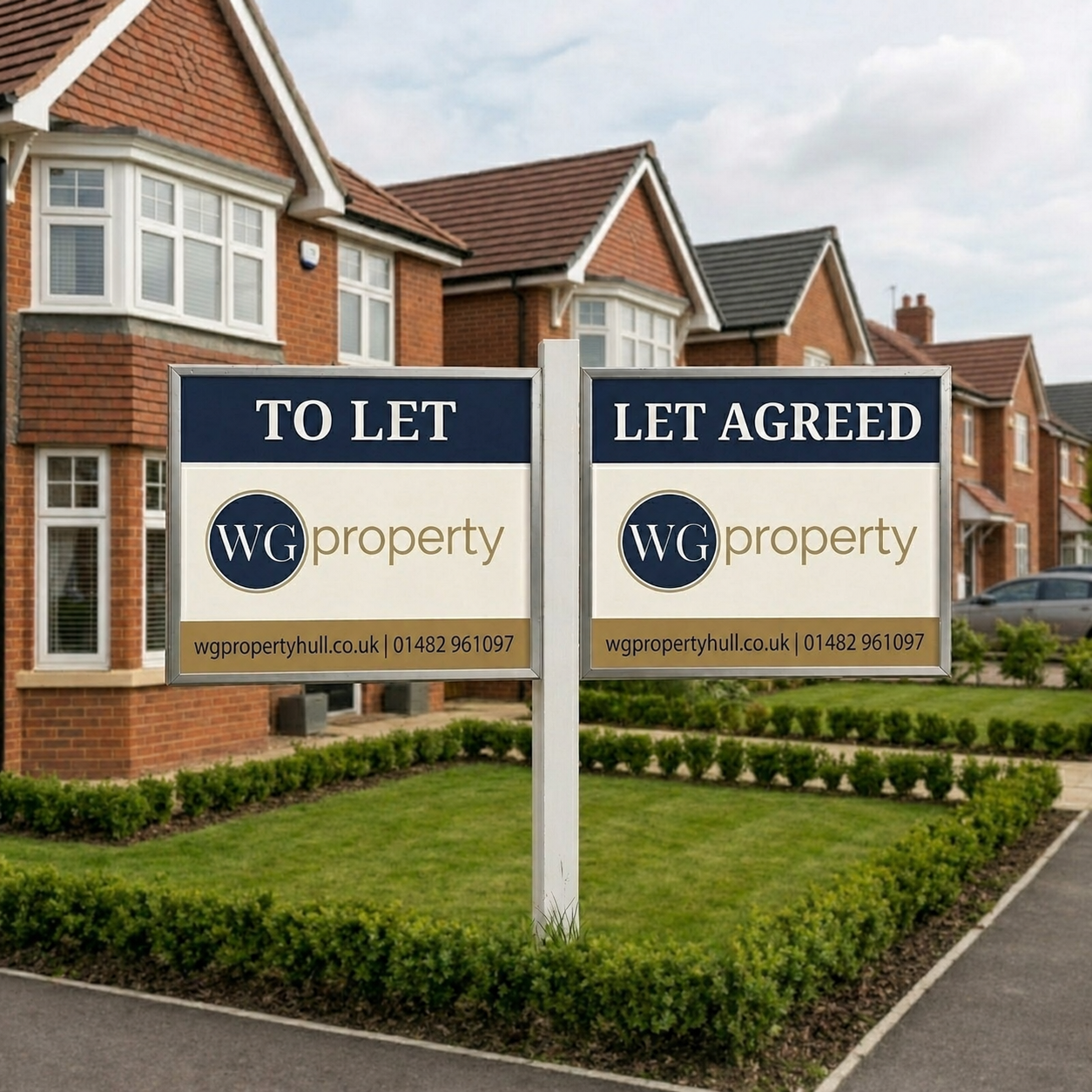 WG Property To Let and Let Agreed boards